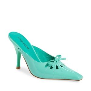 Jeffrey Campbell mimosas square toe mules in Seafoam